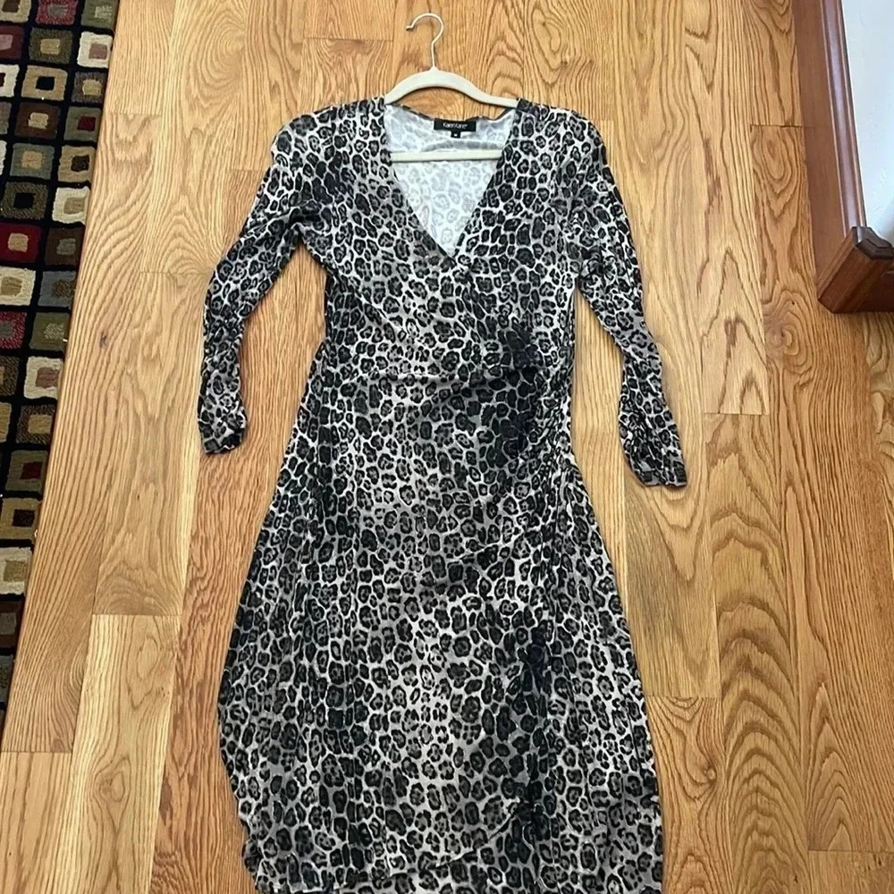 Karen Kane Gray Leopard Dress M